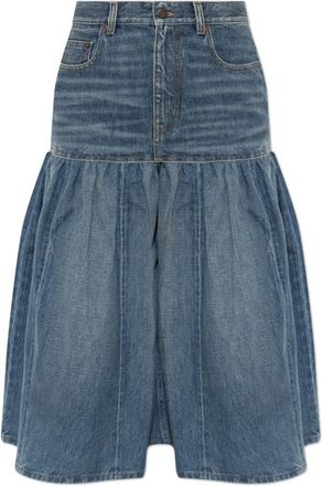 Chlo&eacute; High-rise balloon bermuda shorts - Dames - Denim shorts - Blauw - W28 - Katoen - Korte Broeken