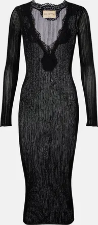 Valentino Ribbed-knit midi dress