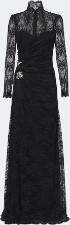 Monique Lhuillier Embellished lace bustier gown