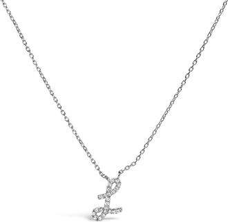 House of Brilliance 10K Gold Diamond Accent A-Z Initial Script Style Pendant Necklace