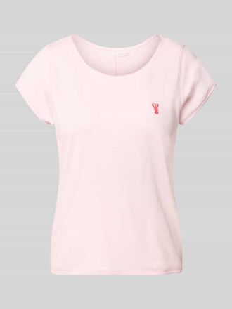 Christian Berg Regular Fit T-Shirt mit Motiv-Stitching in Hellrosa, Gr&ouml;&szlig;e XXL