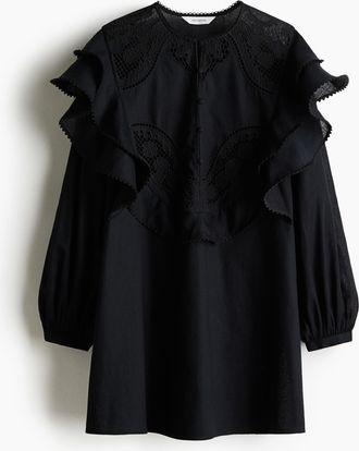 H&M Tunikakleid aus Leinenmischung - Schwarz