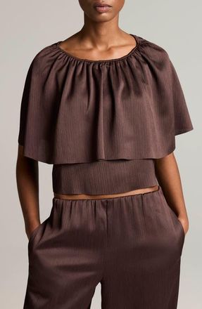 Vince Tiered Cape Top in Iron at Nordstrom, Size Xx-Small