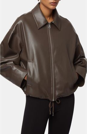 Apparis Ada Faux Leather Bomber Jacket in Deep Brown at Nordstrom, Size Xx-Large