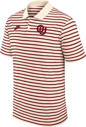 Nike Oklahoma Legacy Striped Nike Mens Dri-FIT College Polo in Brown | 02LX0F2COKV-WT3