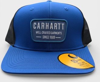 Carhartt Work in Progress Mens Carhartt Logo Trucker Cap Blue Black - Size: O/S