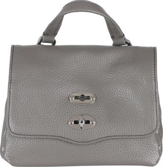 Zanellato Grey Postina Daily Baby Miniature Swivel Leather Shoulder Bag
