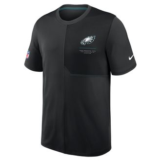 Nike Philadelphia Eagles Sideline Coach Nike Mens Dri-FIT NFL Top in Black | 03B2149N86-B8B