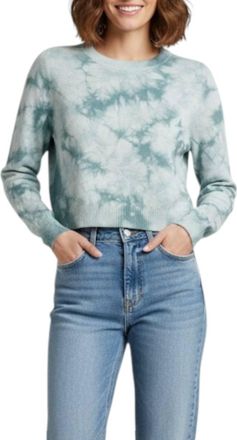 JoosTricot Long Sleeve Crop Crewneck Top In Ice