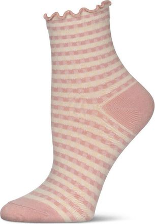 MeMoi Gingham Ankle Socks in Blush at Nordstrom, Size 9