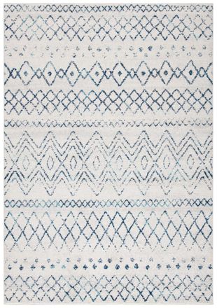 Safavieh Alfombra bohemio de polipropileno blanco/azul, 122 x 183 cm
