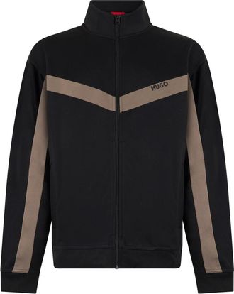 HUGO BOSS Hoge Hals Sweatshirt - Heren - Vesten met rits - Zwart - XS - Katoen - Hoodies & sweatvesten