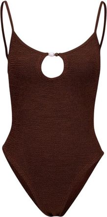 Hunza G Mia Beaded Swimsuit - Dames - Badpakken - Bruin - ONE Size - Badmode