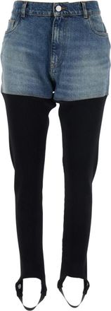 Coperni Hybrid Rib Denim Pants - Dames - Slim Fit Jeans - Veelkleurig - M - Denim - Jeans
