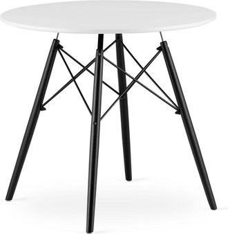 OEM Todi Mesa Redonda 80cm - Patas Blanco / Negro