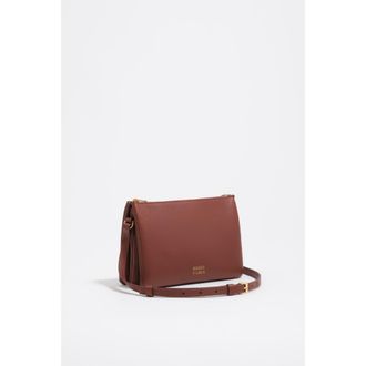 Bimba & Lola Mini Leather Triple Clutch Bag in Nut at Nordstrom