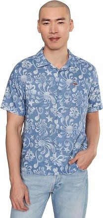 Rvca Alvarez Aloha Short Sleeve Mens Clothing Light Blue : 2XL, Cotton/Viscose