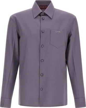 Gucci Horsebit Shirt Camicie Viola-Uomo