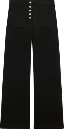 Courrèges low-rise wide-leg jeans - women - Cotton/Elastane - 38 - Black