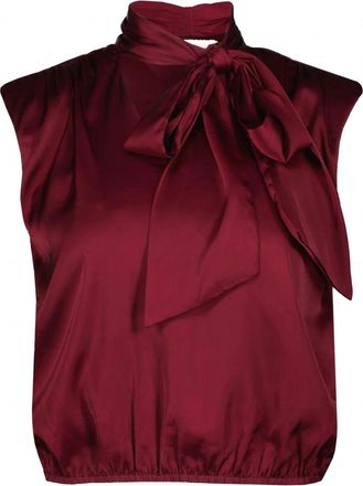 Bishop + Young Womens Belle Tie Front Top In Crimson