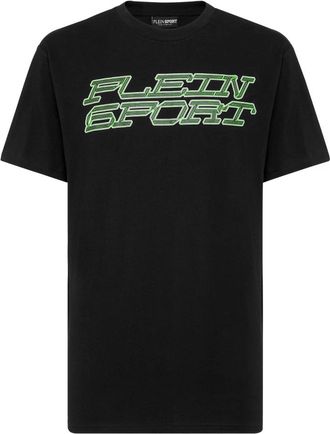 Plein Sport T-Shirt Ronde Hals Tiger - Heren - Sportshirts - Zwart - L - Katoen - Fitness