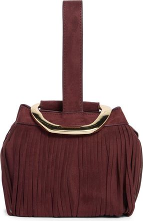 Dolce Vita Fringe Trim Mini Bucket Bag in Burgundy at Nordstrom Rack