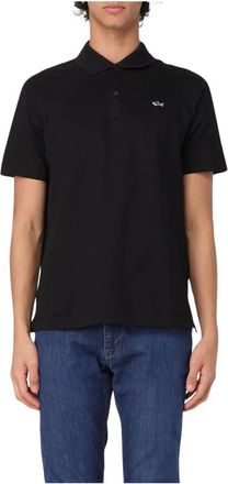 Paul & Shark Tops, Heren, Zwart, M, Classic Fit Polo Shirt Korte Mouwen