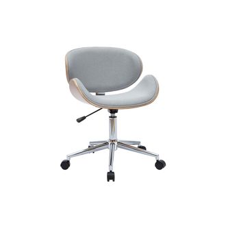 Miliboo Miliboo - Silla De Escritorio Dise&ntilde;o Gris Claro Y Madera Clara Walnut