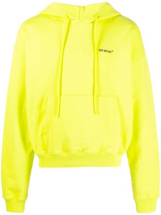 Off-white Felpa Caravaggio Arrows con cappuccio - Verde