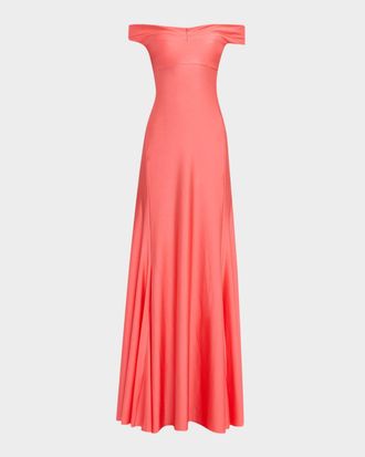 La Petite Robe Di Chiara Boni Off-Shoulder Jersey Gown
