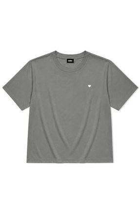 Dalix Lil Heart Relaxed Midweight Jersey Tee in Shadow at Nordstrom, Size Xx-Large