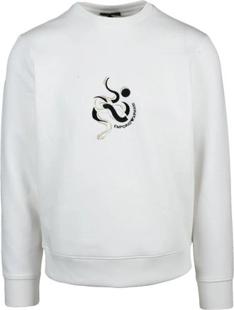 Emporio Armani Sweatshirts - Heren - Sweatshirts - Wit - 2XL - Katoen - Hoodies & sweatvesten