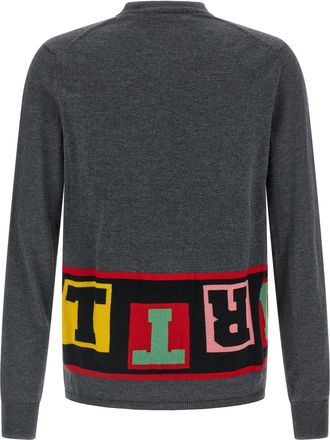 Comme Des Gar&ccedil;ons Intarsia Logo Sweater - Gray