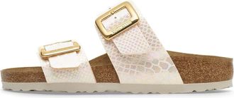Birkenstock (WMNS) Birkenstock Sydney Luxe Buckle Wide Shiny Snake Cream 1030268