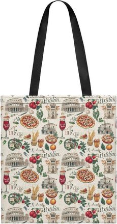 Generic Italy Pizza European Italian Food Tote Bag for Women Men Shoulder Bags Purses Pouch Handbags