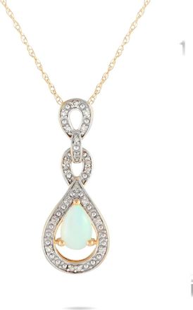 Luxury Bazaar Collana in oro giallo 14 carati con opale e diamanti