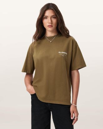 AllSaints Cotton Underground Etta Oversized T-Shirt, Size: S