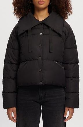 Noize Crop Puffer Jacket in Black at Nordstrom Rack, Size Medium