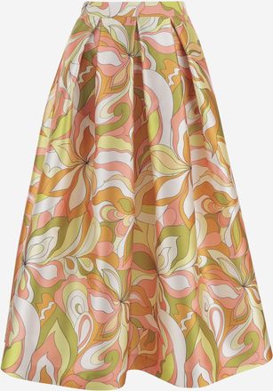 Lunatica Milano Womens Flared Skirt Multi Polyester