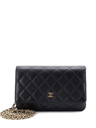 Chanel Wallet on Chain Quilted Caviar crossbody bag - women - Calf Leather - One Size - Black