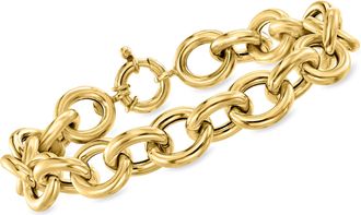 Ross-Simons Italian 18kt Yellow Gold Rolo-Chain Bracelet