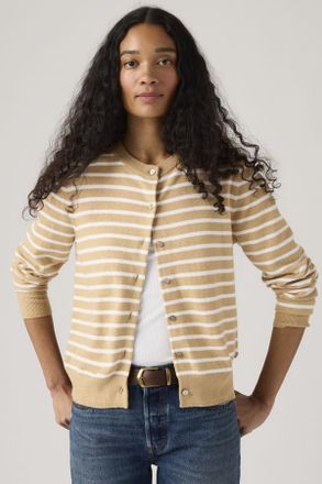 Levi's Cardigan a girocollo morbidissimo - Donna - XS - Neutral / Paris Stripe Curds Whey Triblend
