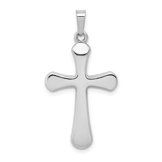 Diamond2Deal 14k White Gold Polished Rounded Cross Pendant