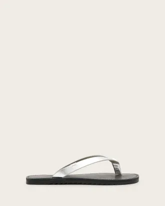 AllSaints Sydney Metallic Leather Sandals
