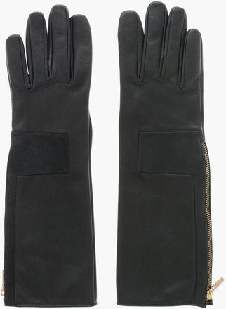 Aristide Leather Gloves With Side Zip size 8