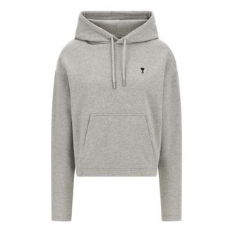 Ami Dames, Sweatshirts & Hoodies, Grijs, Maat: M Katoen