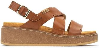 Pikolinos Bruine leren sandaal met uitneembaar voetbed - Dames - Sandalen - Bruin - 36 EU - Leer - Schoenen