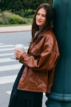 Pilcro The Weston Faux Leather Boyfriend Jacket by Pilcro