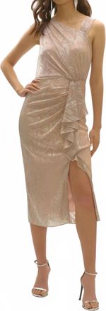 Joseph Ribkoff Foiled Pliss&eacute; Novelty Knit Sheath Dress In Quartz/silver