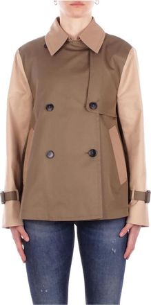 Max Mara Giubbotto - Dames - Trenchcoats - Groen - XS - Katoen - Jassen